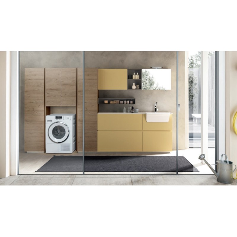 Waschkueche Badezimmerschrank Komposition LIME 2.0 175cm Lackiert Giallo Curry Opaco - AZZURRA  Arredobagno AZZURRA GROUP - 1