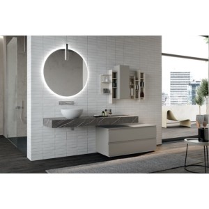 Armoire de toilette Composition JEY 180cm Pulpis scuro - AZZURRA  Arredobagno AZZURRA GROUP - 1