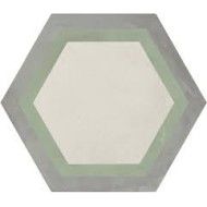 TERRA.ART CORNICE SABBIA/MENTA Hexagon  25x21,6 -Marca Corona  I420 CERAMICHE MARCA CORONA  - 1