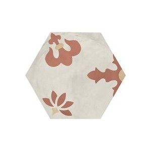 TERRA.ART GIGLIO TRAMONTO/CREMA Hexagon  25x21,6 -Marca Corona  I424 CERAMICHE MARCA CORONA  - 1