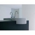 TWIN SET 42 WHITE SINGLE HOLE SEMI BUILT-IN WASHBASIN - Ceramica Flaminia