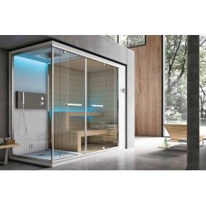 ETHOS C hammam with Integrated Shower + Sauna 295x120xH.215 Corner / Wall - Hafro - Geromin