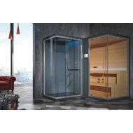 ETHOS L Hamam mit integrierter Dusche + Sauna 240 / 203x120xH.215 Corner - Hafro - Geromin