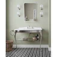 Jacqueline Ceramic Washbasin console with ceramic top and chrome metal support structure L109xH95,5xD58 DEVON&DEVON - 1