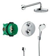 Croma Select S Système de douche encastré avec thermostat Hansgrohe Ecostat S