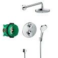 Croma Select S Système de douche encastré avec thermostat Hansgrohe Ecostat S