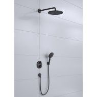 Croma   Shower System 280 1 jet Ecostat S Black Matt Hansgrohe