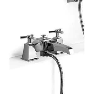 Time Robinetterie pour baignoire pour montage au bord du Bassin Avec Douchette et Flexible - Chrome DEVON&DEVON - 1