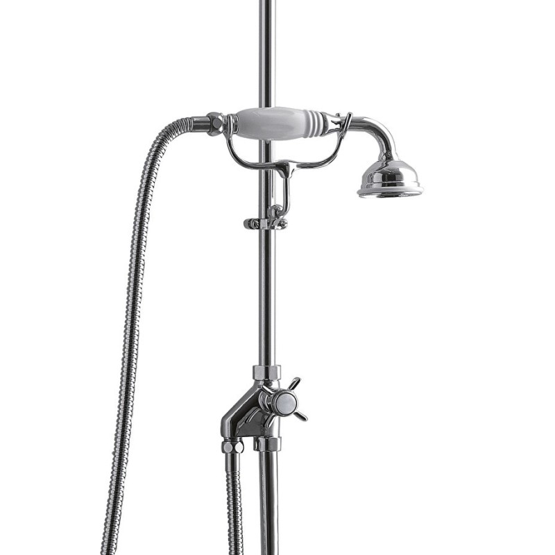 Diverter on external tube with hand shower and fork L25.5 x H12 x D11.7 - Chrome DEVON&DEVON - 1