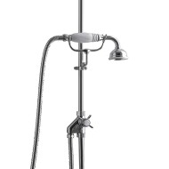Diverter on external tube with hand shower and fork L25.5 x H12 x D11.7 - Chrome DEVON&DEVON - 1
