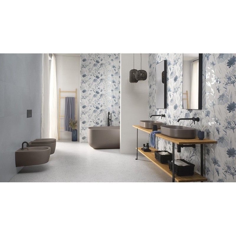 MILANO MOOD 50X120 FLOWER BLU Rettificato - fQDC Fap Ceramiche FAP CERAMICHE - 1
