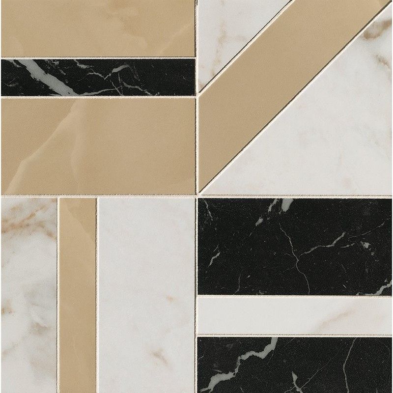 ROMA GOLD CALACATTA  DELICATO/ONICE MIELE/NERO ELEG. DECO MOSAIK 30X30  - fQKB Fap Ceramiche FAP CERAMICHE - 1
