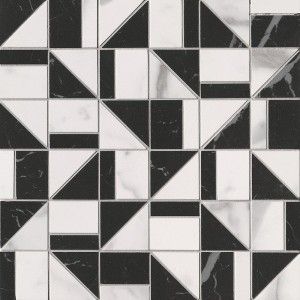 ROMA GOLD CARRARA SUPERIORE/NERO ELEGANTE SLASH MOSAICO 30,5X30,5  - fQKN Fap Ceramiche FAP CERAMICHE - 1