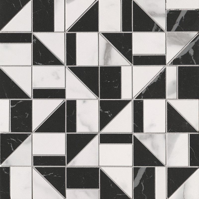 ROMA GOLD CARRARA SUPERIORE/NERO ELEGANTE SLASH MOSAICO 30,5X30,5  - fQKN Fap Ceramiche FAP CERAMICHE - 1