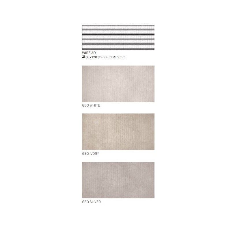 GEO SILVER DEC.WIRE3D 60X120 RECTIFIED  - CERAMICHE KEOPE  HJE4 CERAMICHE  KEOPE  - 1
