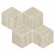 PRESTIGIO TRAVERTINO BEIGE LUCIDO MOSAICO CUBE RETTIFICATO  30,4x35,2 - REFIN  OO30 REFIN - 1