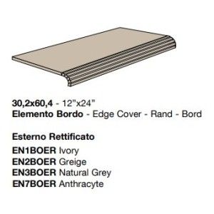ENGLISH STONE NATURAL GREY EDGE COVER 30,2X61,4 - COEM EN3BOER COEM - 1