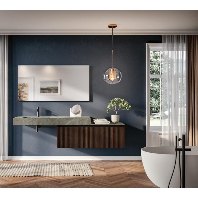 Tricot 08 Bathroom Cabinet 931 Canneté Oak Termocotto Gb Group GB GROUP - 1