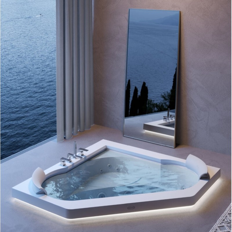 Aura Corner 160 Corian Bain a remous 164x164 h60cm Jacuzzi