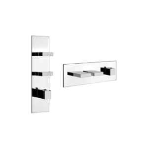 RETTANGOLO WELLNESS External part Wall mounted high flow thermostatic mixer 2 independent GESSI outlets GESSI SPA  - 2