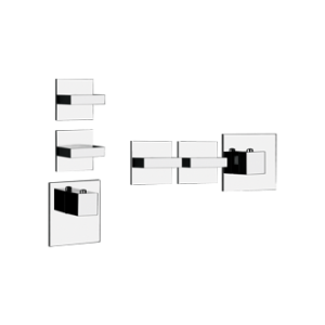 RETTANGOLO WELLNESS Außenteil Wandmontierter Thermostatmischer mit hohem Durchfluss 2 unabhängige GESSI-Ausgänge GESSI SPA  - 2