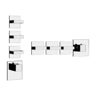 RETTANGOLO WELLNESS Partie extérieure Mitigeur thermostatique mural haut débit 3 sorties GESSI indépendantes GESSI SPA  - 2