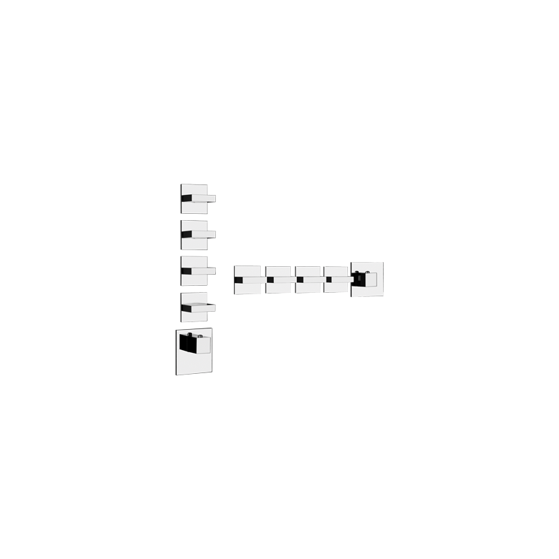 RETTANGOLO WELLNESS External part Wall mounted high flow thermostatic mixer 4 independent GESSI outlets GESSI SPA  - 2