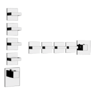 RETTANGOLO WELLNESS External part Wall mounted high flow thermostatic mixer 4 independent GESSI outlets GESSI SPA  - 2