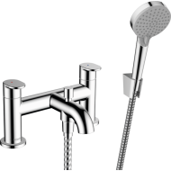 VERNIS BLEND 2-hole rim mounted bath mixer with diverter and Hansgrohe hand shower HANSGROHE - 1