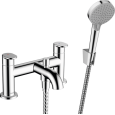 VERNIS BLEND 2-hole rim mounted bath mixer with diverter and Hansgrohe hand shower HANSGROHE - 1