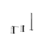 GEAR 3-hole bath edge group with diverter, 1,5m flexible hose and GESSI anti-lime hand shower GESSI SPA  - 2