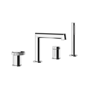 RING 4-hole bath group with spout, diverter, 1,5m flexible hose and anti-lime hand shower GESSI GESSI SPA  - 2