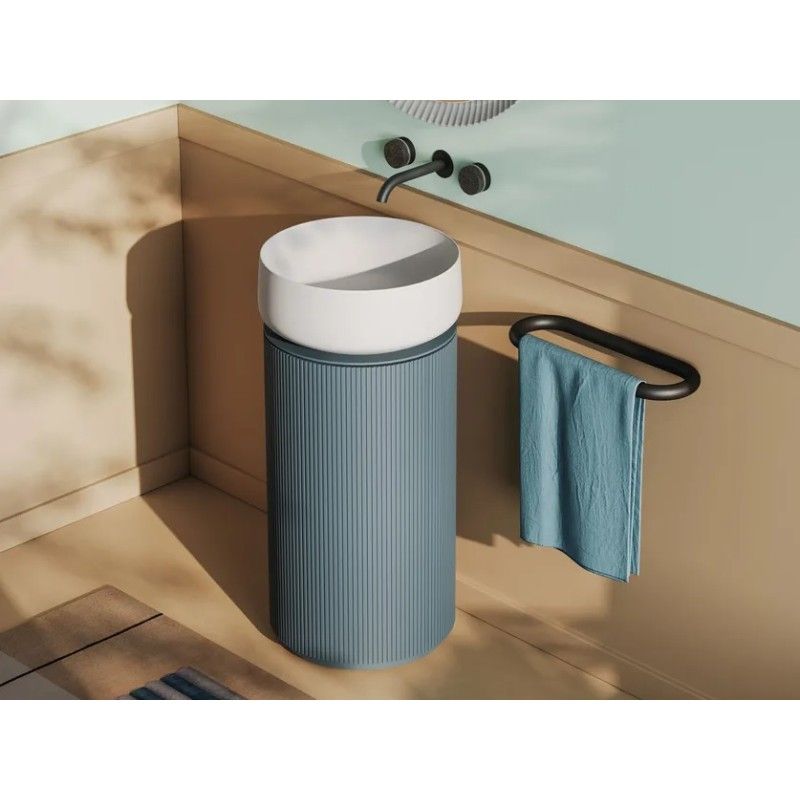 Mobile tondo 40 h72 per lavabi appoggio con piletta cromo filettata inclusa OPERA Artceram ARTCERAM - 1