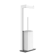 RETTANGOLO ACCESSORIES Floor lamp with roll holder and white toilet brush holder GESSI