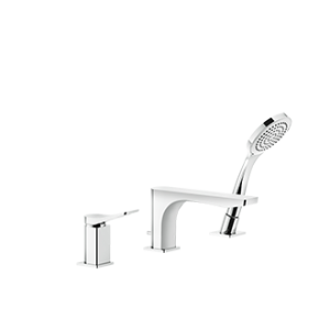RILIEVO Gruppo Bordo Vasca 3 fori con bocca di erogazione, deviatore, flessibile 1,5m e doccetta anticalcare GESSI