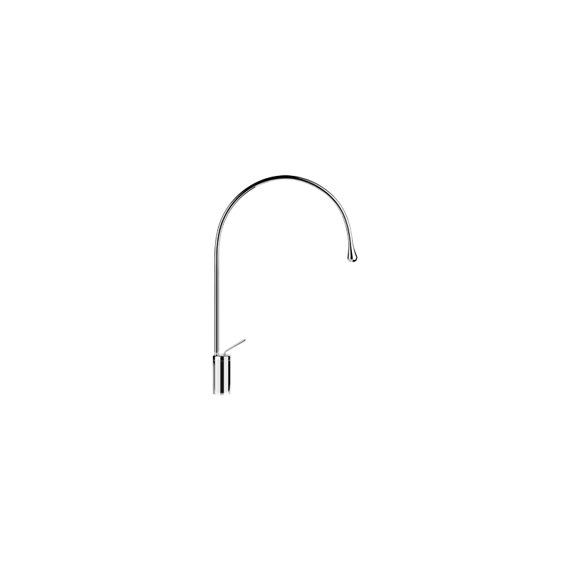 GOCCIA Medium long spout basin mixer without waste with GESSI connection hoses