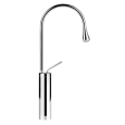 GOCCIA Tall basin mixer with short spout without waste with GESSI connection hoses