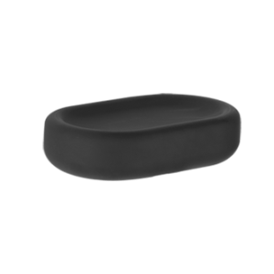 GOCCIA ACCESSORIES Porta sapone in GRES d'appoggio nero GESSI
