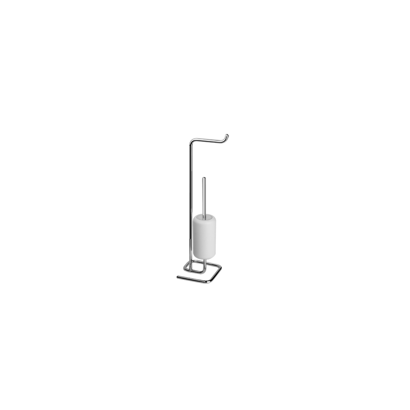 GOCCIA ACCESSORIES Floor lamp with roll holder and toilet brush holder in white GESSI GRES