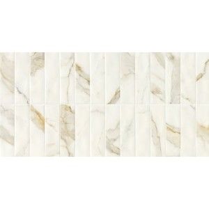 MINIATURE SCULTOREA CALACATTA ORO FINO VELVET 6x24 - CERAMICHE MARCA CORONA J476 CERAMICHE MARCA CORONA  - 1