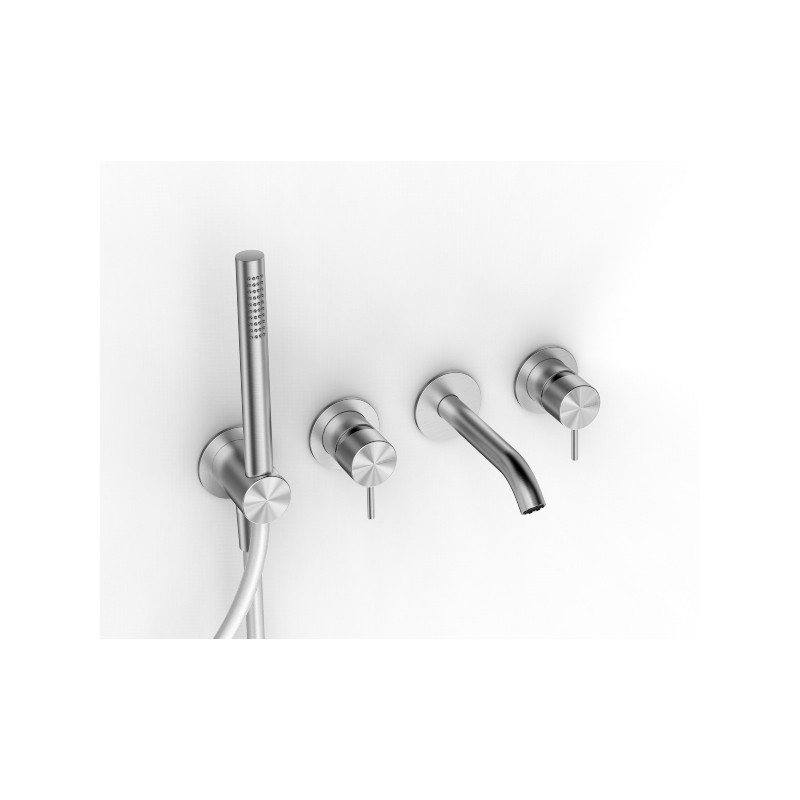 Z316 Gruppo vasca da incasso getto da 120mm 2 miscelatori - senza flex - Rubinetteria Zazzeri 3300 i401 AB0  - 1