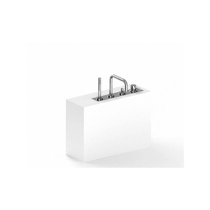 DA-DA 7 Mono Batteria Piano Vasca 4 fori  - Rubinetteria Zazzeri 4707 N498 A00  - 1