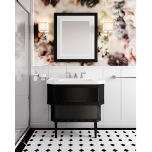 Metropolitan Ceramic Waschbeckenschrank mit Keramikplatte L89xH89xT54 mit Hochglanzlackierung DEVON&DEVON - 1