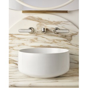 Twenties Basin wall Mixer - Chrome Calacatta Oro DEVON&DEVON - 1