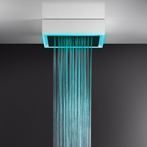 AFILO 500x500 ceiling / false ceiling chromotherapy multifunctional system with rain / waterfall / mist functions GESSI GESSI SP