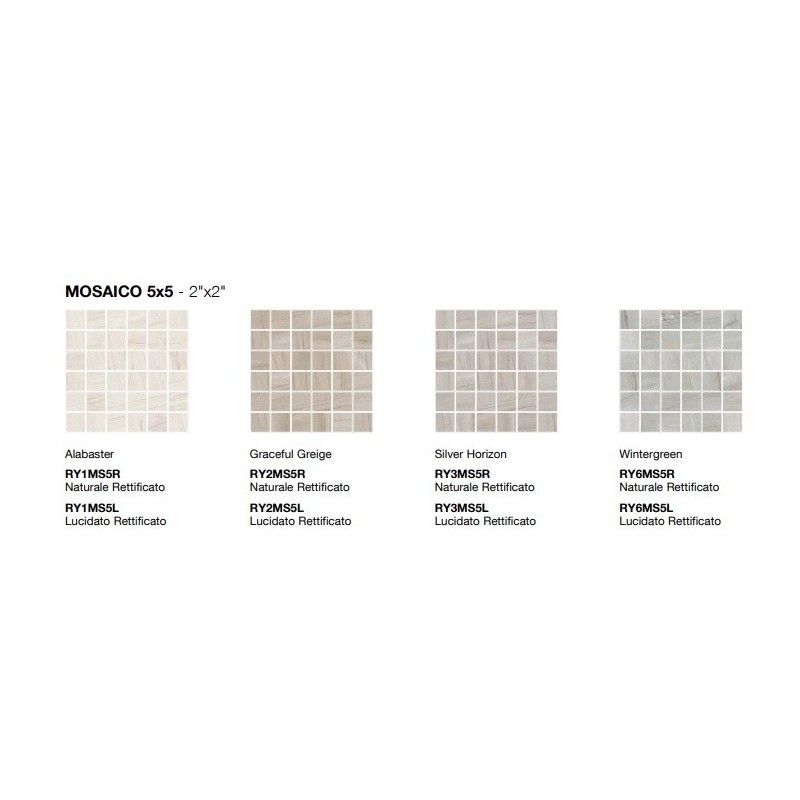 CRYSTAL WINTERGREEN MOSAICO 5X5 RETTIFICATO  - COEM RY6MS5R COEM - 1