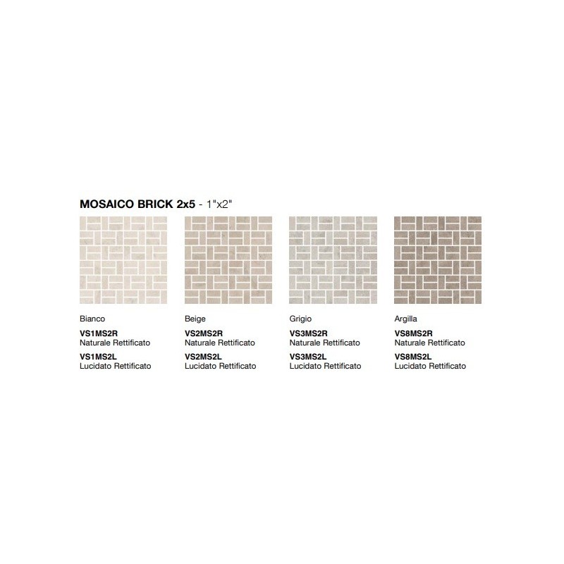 VERSATILE STONE  ARGILLA MOSAIQUE BRICKS 2X5 BRILLANT  - COEM VS8MS2L COEM - 1