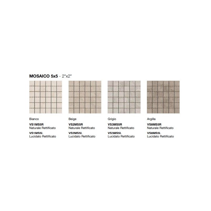 VERSATILE STONE ARGILLA MOSAICO 5X5 RETTIFICATO  - COEM VS8MS5R COEM - 1