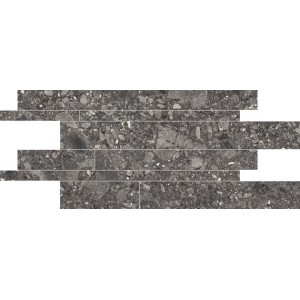 LOMBARDA MOSAICO LISTELLI 30X60 SFALSATI NERO LAPPATO CRESTA - ERGON EMILGROUP EDHF ERGON EMILGROUP - 1