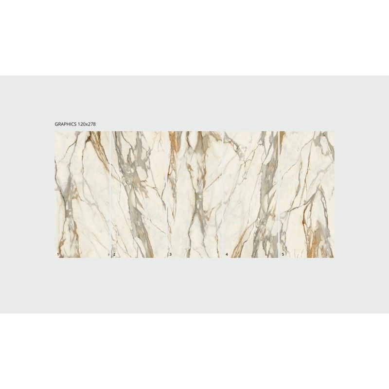 Infinito 2.0 CALACATTA MACCHIA VECCHIA GLOSSY  120X278 cm 6,5 mm  - CERAMICA FONDOVALLE INF1878 CERAMICA FONDOVALLE - 1